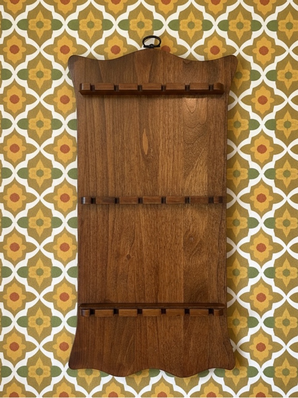 Vintage Wood Hanging Spoon Holder Plaque